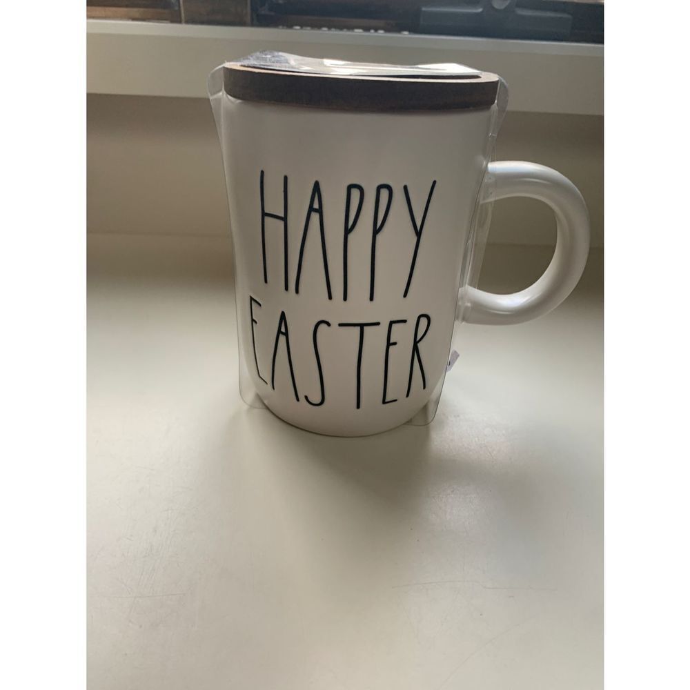 Rae Dunn Happy Easter Mug With Wood Lid